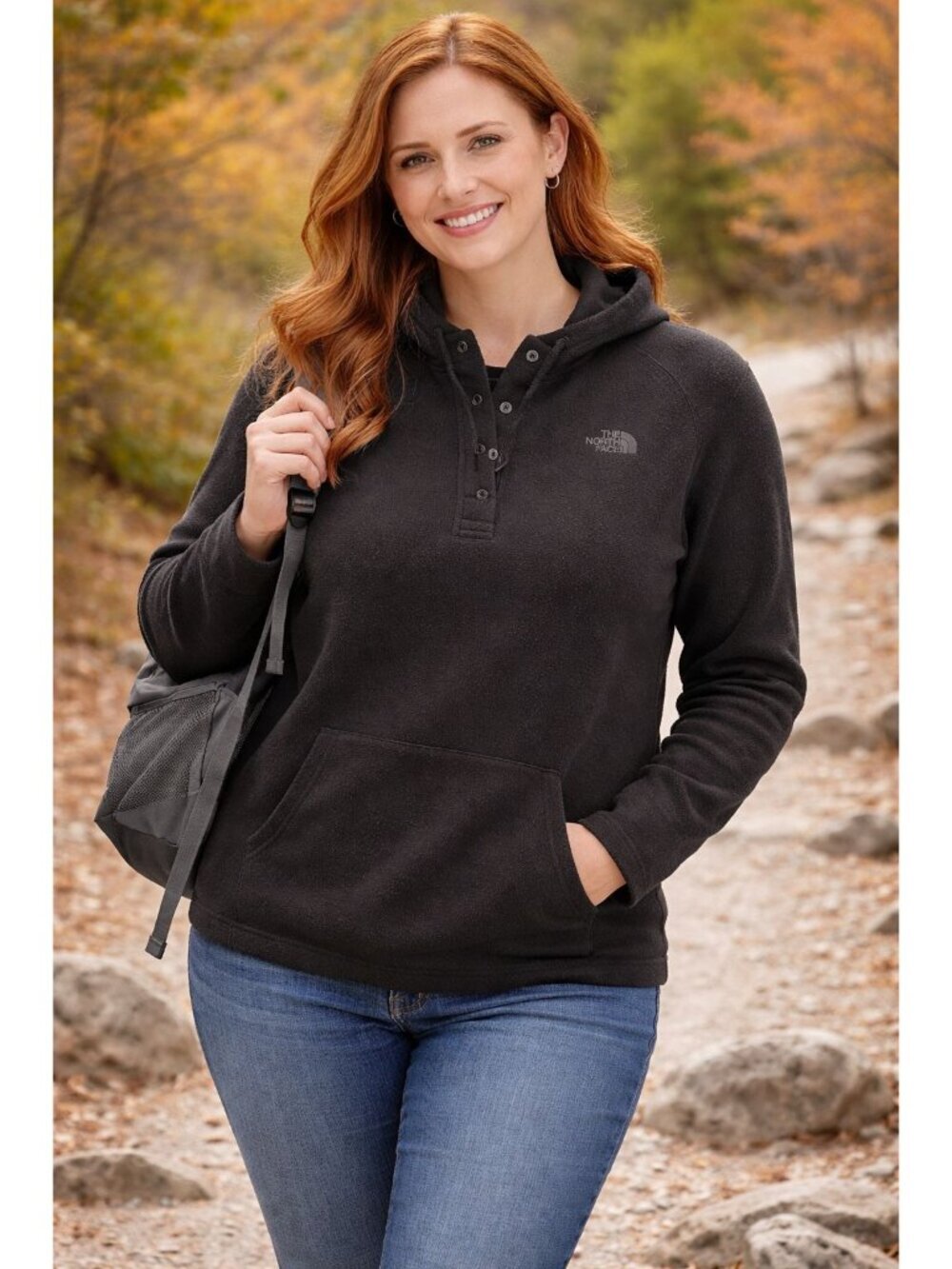 The North Face Women’s Black Fleece Lined Hooded Pullover Hoodie Size M Cozy Out